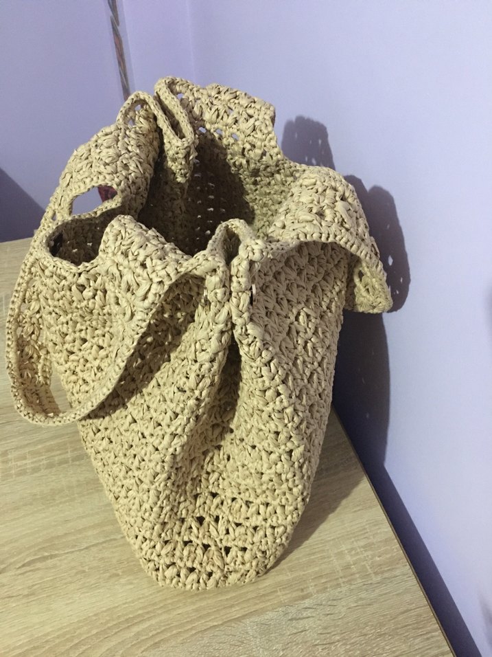 Rafya ipten Örgü Kadın Çanta - Görsel 3