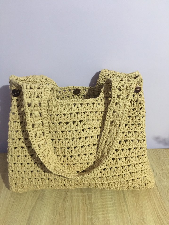 Rafya ipten Örgü Kadın Çanta - Görsel 2