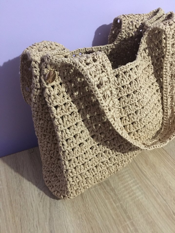 Rafya ipten Örgü Kadın Çanta - Görsel 4