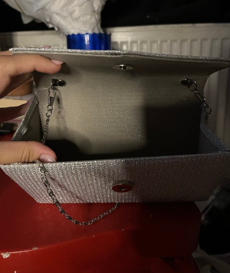 Gri Simli Payetli Kadın Çanta - Görsel 4