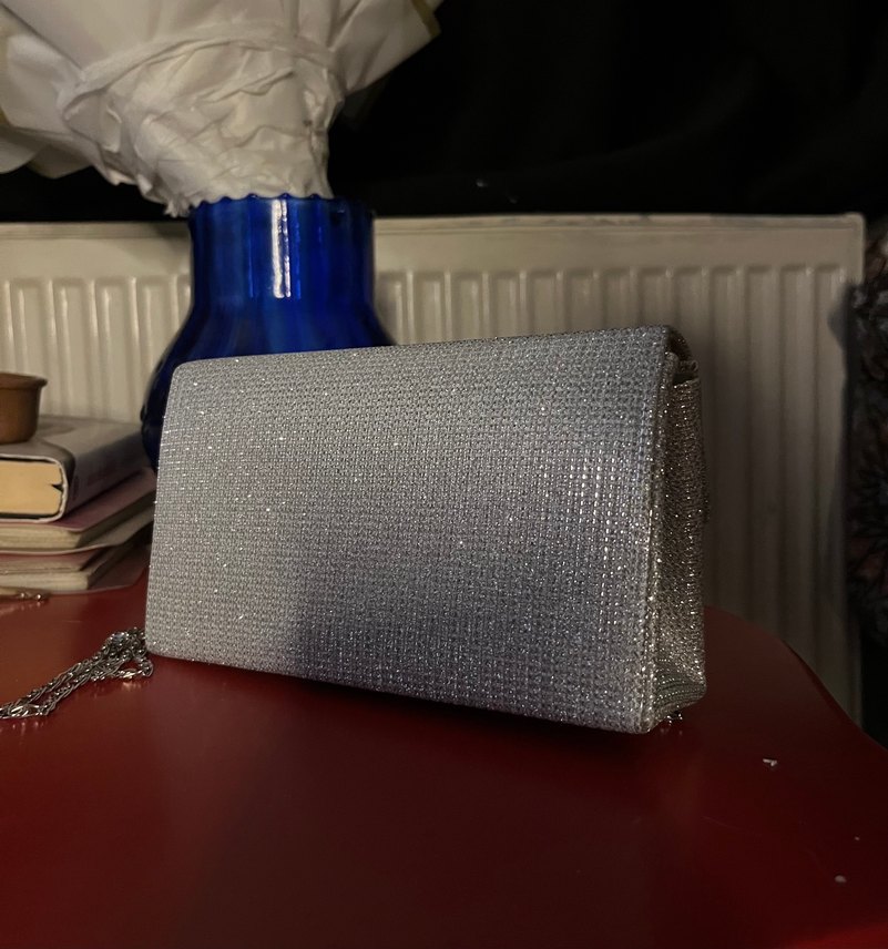 Gri Simli Payetli Kadın Çanta - Görsel 3