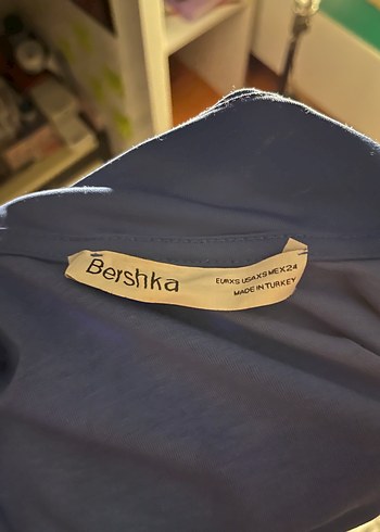 Mavi Yüksek Yakalı Kadın Ceket Hırka - Görsel 4