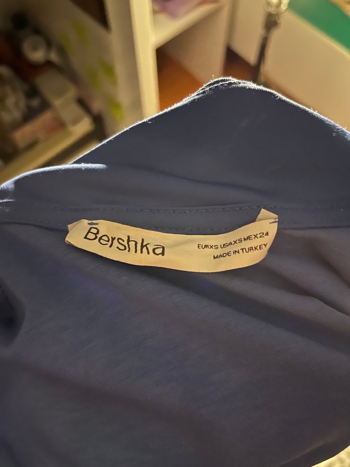 Mavi Yüksek Yakalı Kadın Ceket Hırka - Görsel 4