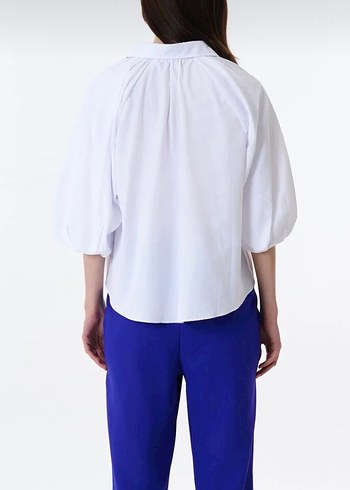 Quzu Beyaz oversize Kadın Gömlek - Görsel 2