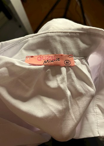 Quzu Beyaz oversize Kadın Gömlek - Görsel 3