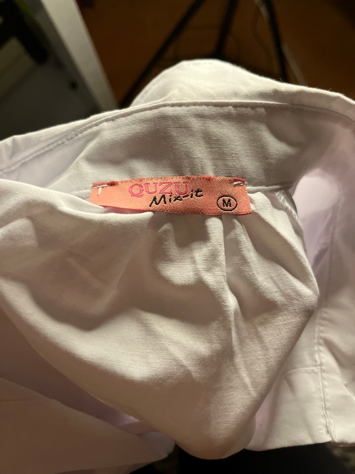 Quzu Beyaz oversize Kadın Gömlek - Görsel 3