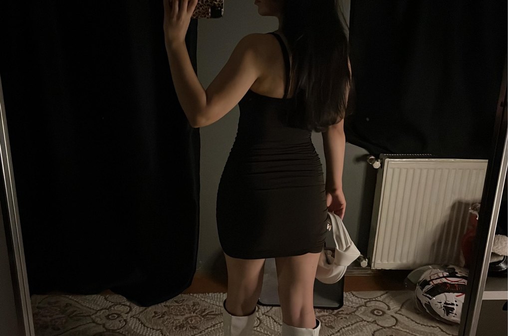 Koyu Kahverengi Straplez Askılı Mini Elbise - Görsel 2