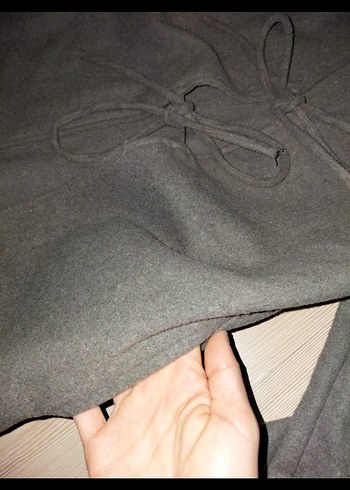 Gri Kemerli Kısa Kadın Kaban - Görsel 3