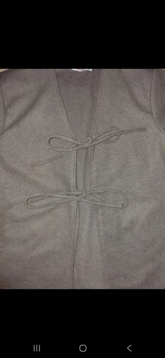 Gri Kemerli Kısa Kadın Kaban - Görsel 2