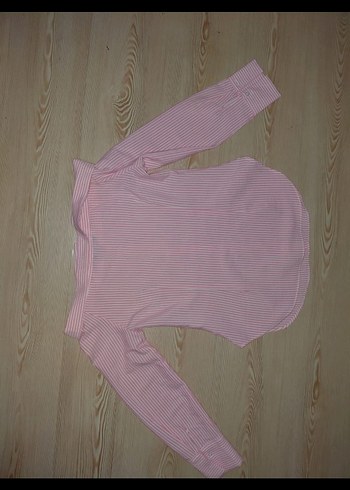 Pembe Düğmeli Madonna Yaka Uzun Kollu Kadın Gömlek - Görsel 3