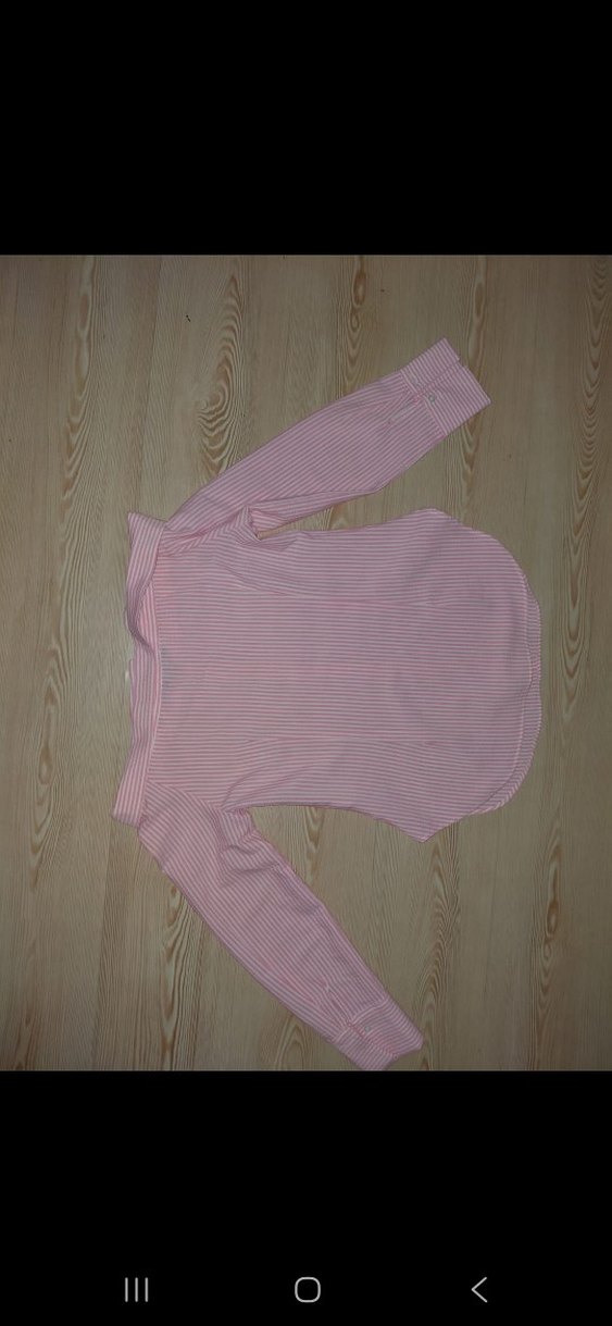 Pembe Düğmeli Madonna Yaka Uzun Kollu Kadın Gömlek - Görsel 3