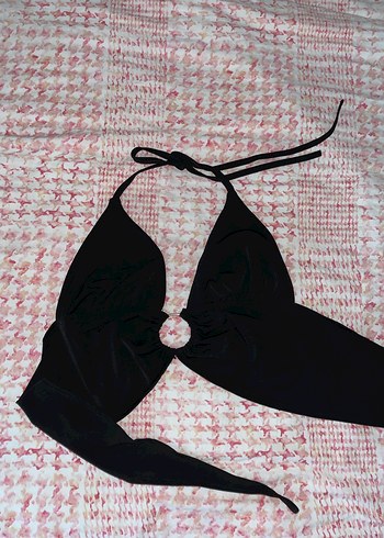 Zincir Detaylı Siyah Strappy Monokini Takım