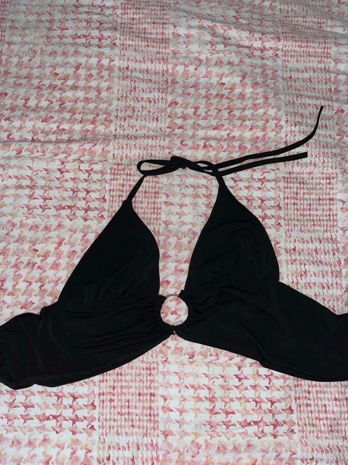 Zincir Detaylı Siyah Strappy Monokini Takım - Görsel 2