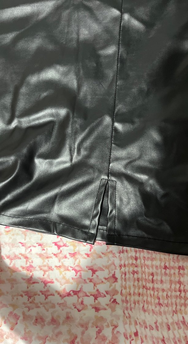 Siyah Deri Mini Etek - Görsel 2