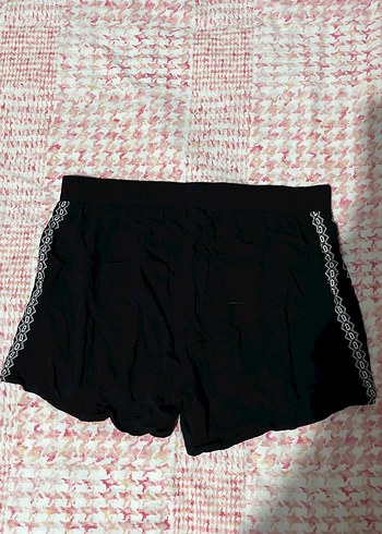 Oysho Dantelli Nakışlı Siyah Mini Şort