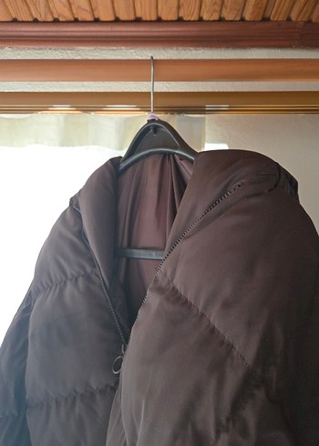 38 Beden kahverengi Renk Kahverengi Kapüşonlu Kadın Kışlık Mont