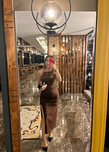 Stradivarius Kahverengi Kadın Elbise