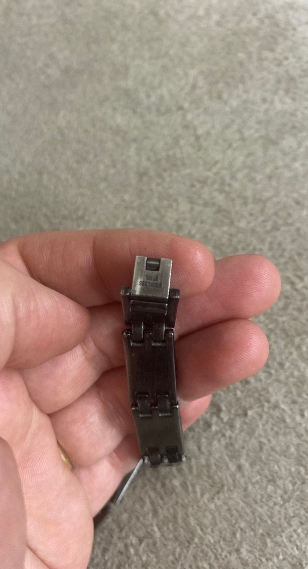 Gri Zincir Detaylı Yılan Desenli erkek Bileklik - Görsel 3