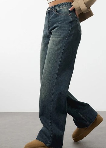 34 Beden Vintage yüksel bel straight jean