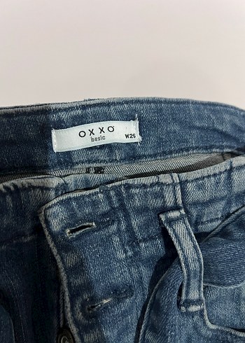 26 Beden Kemerli Midi Mavi Kadın Denim Jean