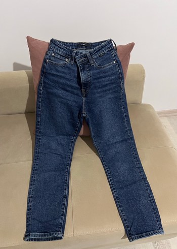 Kadın Koyu Mavi Normal Boy Kot Pantolon