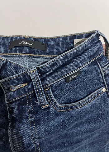 diğer Beden Kadın Koyu Mavi Normal Boy Kot Pantolon