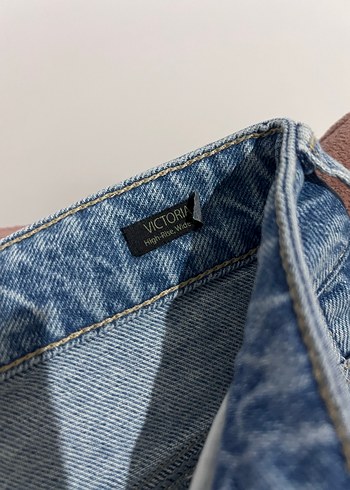 Mavi Gevşek Kesim Midi Denim Kadın Pantolon