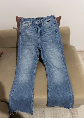 Gevşek Kesim Midi Denim Kadın Pantolon