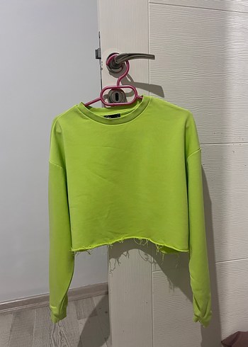 Yeşil Mini Crop Sweatshirt - Görsel 2
