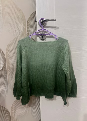 Yeşil Örgü Kadın Kazak - Görsel 2