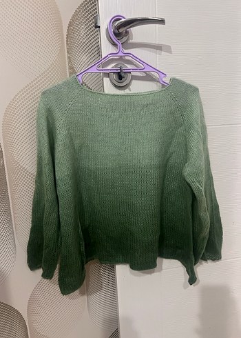 Yeşil Örgü Kadın Kazak - Görsel 3