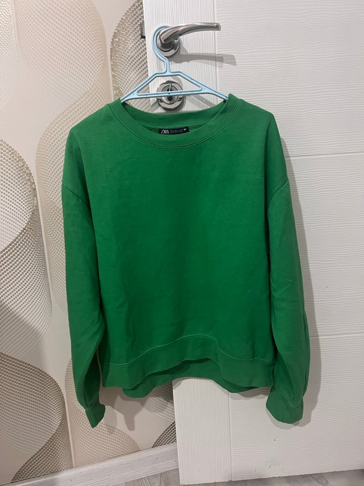 Yeşil Kadın Salaş Sweatshirt - Görsel 3