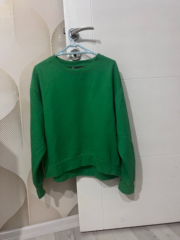 Yeşil Kadın Salaş Sweatshirt - Görsel 4