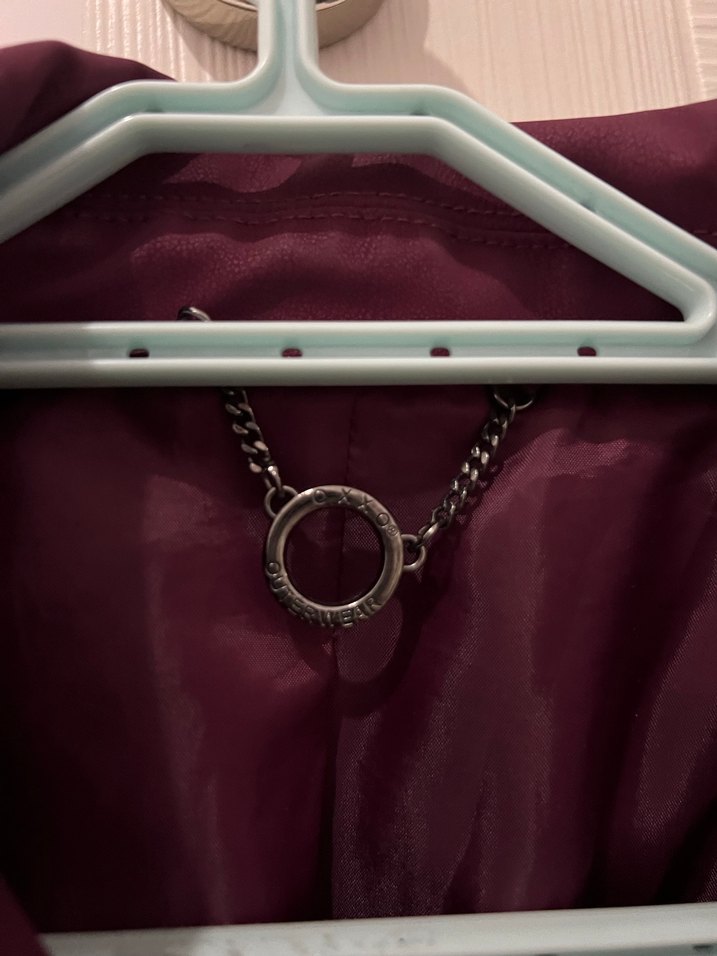 Bordo Asimetrik Fermuarlı Ceket - Görsel 3