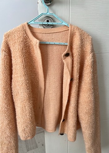 Yavruağzı Kadın Örgü Midi Hırka - Görsel 2