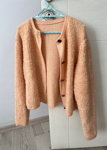 Yavruağzı Kadın Örgü Midi Hırka - Görsel 3