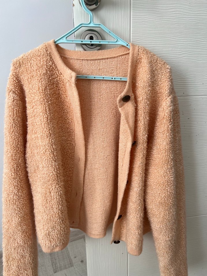 Yavruağzı Kadın Örgü Midi Hırka - Görsel 2