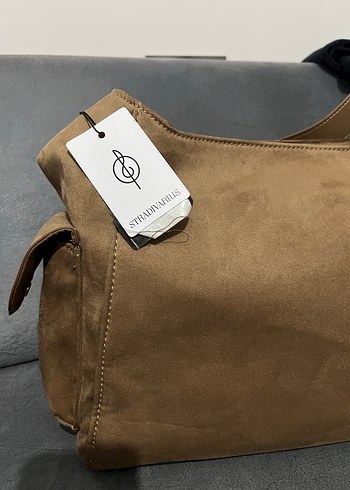 Bej Süet Tokalı Kadın Çanta - Görsel 7