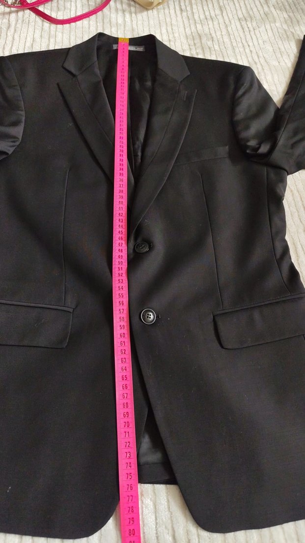 Düğmeli Siyah Erkek Takım Ceketi - Görsel 5