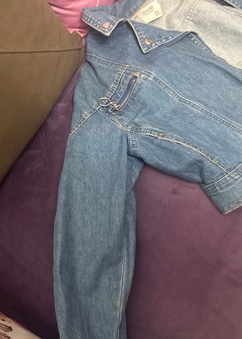 Kadın Mavi Kolsuz Denim Ceket - Görsel 3