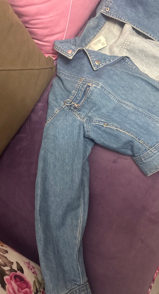 Kadın Mavi Kolsuz Denim Ceket - Görsel 3