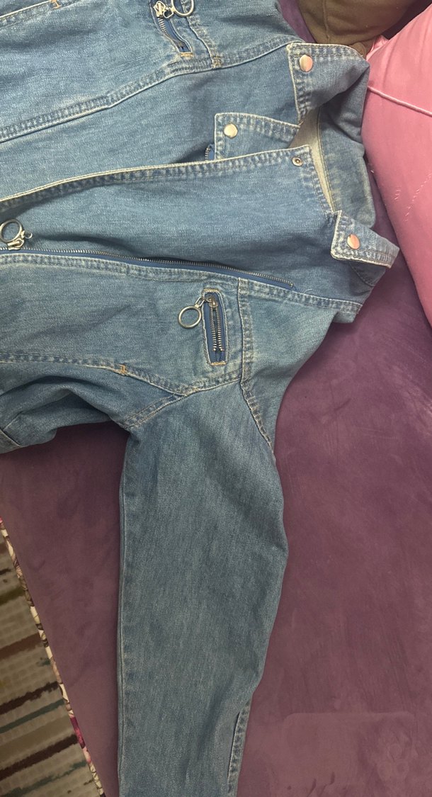 Kadın Mavi Kolsuz Denim Ceket - Görsel 4