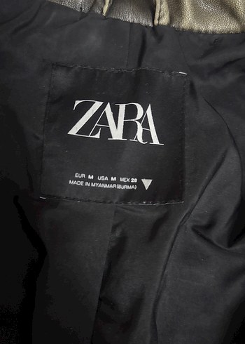 Kadın Haki Deri Biker Ceket - Görsel 2