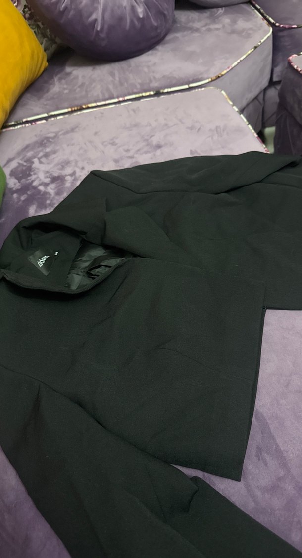 Addax Siyah Süet Midi Ceket - Görsel 3