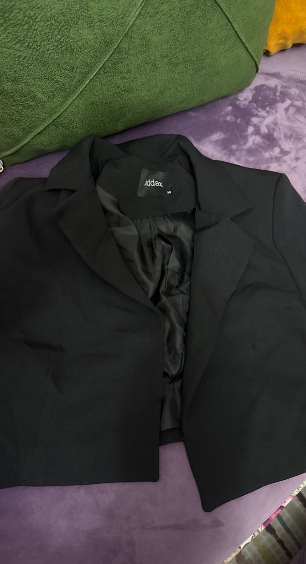 Addax Siyah Süet Midi Ceket - Görsel 2