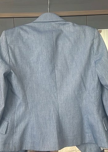 m Beden gri Renk Gri Denim Kadın Blazer Ceket