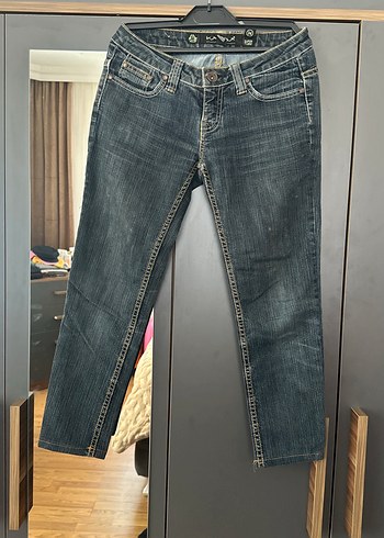 26 Beden Kadın Gri Midi Boy Denim Jean