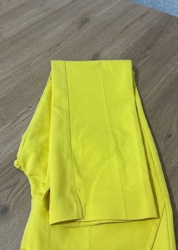 m Beden sarı Renk Sarı Düğmeli Kadın Kumaş Pantolon
