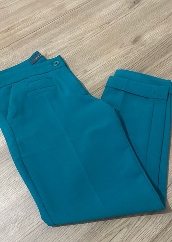 Diğer Düğmeli Mavi Kadın Kumaş Pantolon