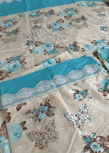 Mavi Çiçek Desenli uyku seti - Görsel 5